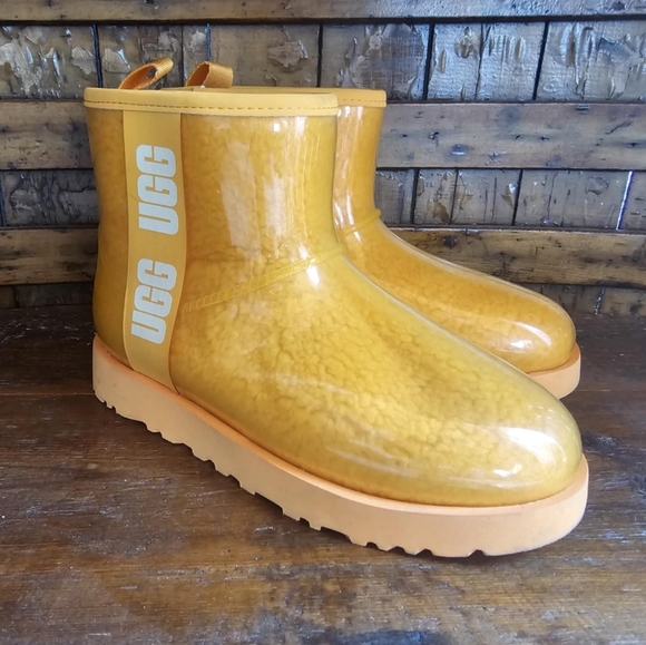 UGG Shoes - UGG Clear PLASTIC  MINI BOOTS SIZE 7